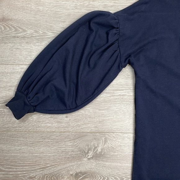 a.n.a. Long Puff Sleeve Raglan Navy Sweatshirt M - Picture 14 of 15
